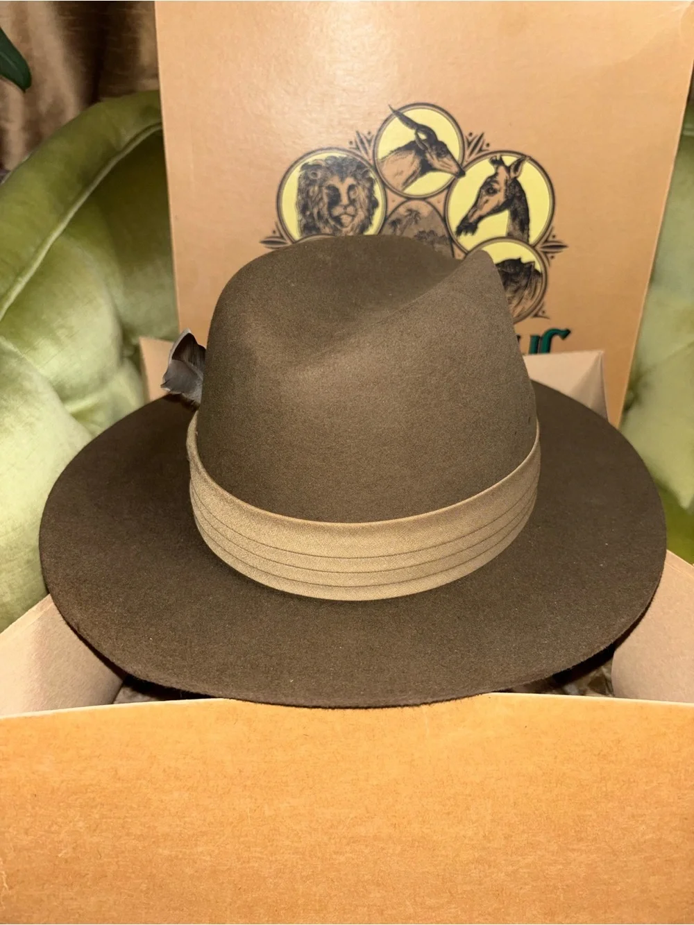 Vintage New Banana Republic Brown Fedora Safari Travel Indiana Jones Hat Wool 7